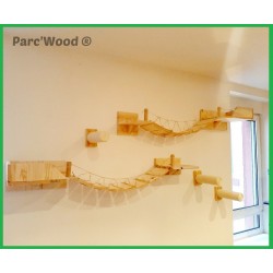 Parcours mural en bois pour chat