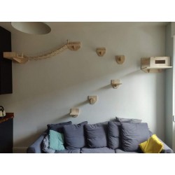 Parc Wood | Chat | Parcours mural en bois pour chat