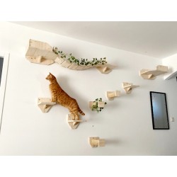 Parc Wood | Chat | Parcours mural en bois pour chat