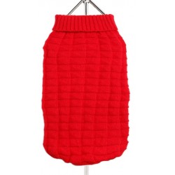 Pull en tricot texturé gaufré rouge / Urban Pup