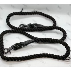 Laisse corde réglable noire/ Pup Chic Boutique