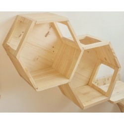 Parc Wood | Chat | Module hexagonal double mural en bois