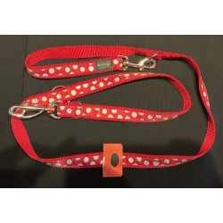 Red Dingo / Collier Réglable pour Chien Rouge Pois Blanc