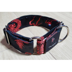 The Blue S | Chien | Collier "China Town" Rouge et Noir - Taille M