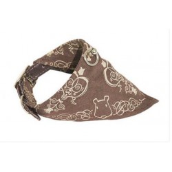 Doogy/ Collier Bandana tissu marron