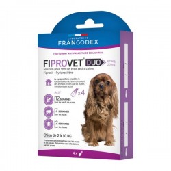 FIPROVET DUO 67 mg/20 mg - Solution pour spot-on petit chien x4