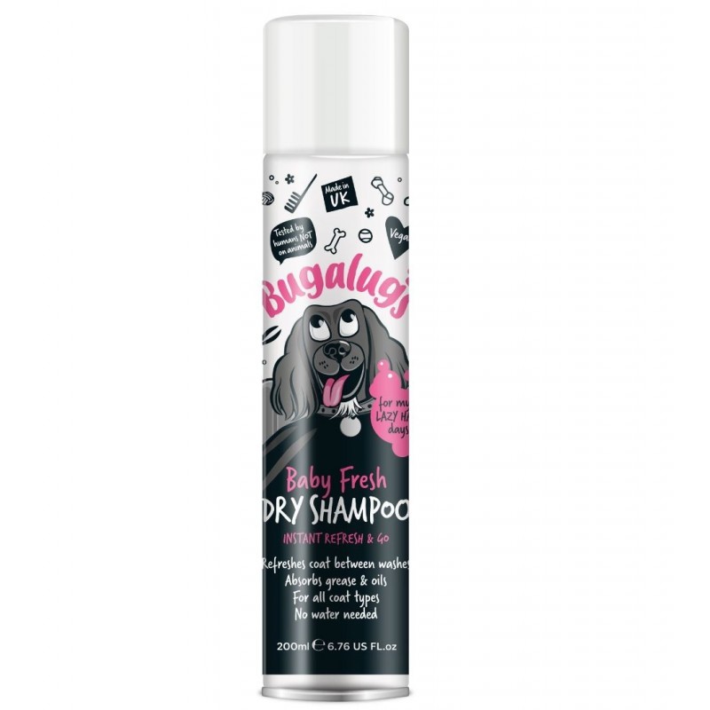 shampoing sec pour chien bugalugs baby fresh