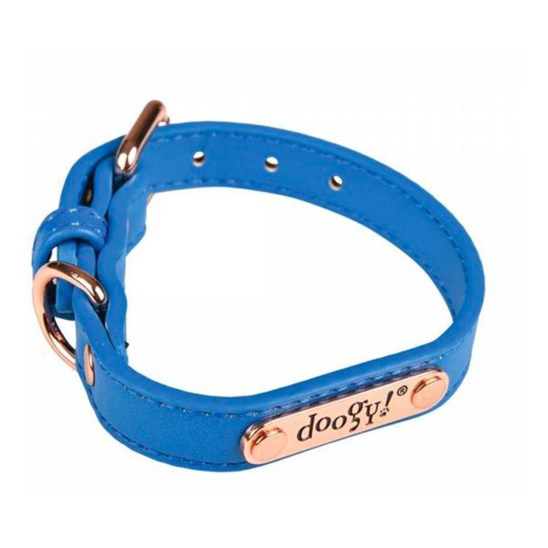 DOOGY/ Collier chien simili Bleu Summer