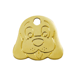 Médaille Cœur Tête de chien en laiton