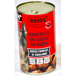 Bouchées en sauce au bœuf pour chiens adultes - Rokus - 1,2kg