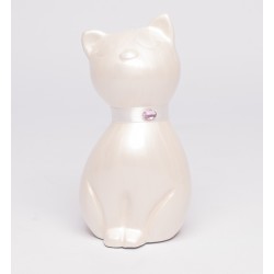 Urne Chat Blanc Duchesse, Urne Funéraire pour Chat, Mémorial pour Chat, Souvenir De Son Animal De Compagnie