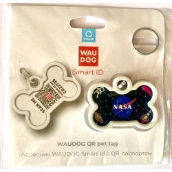 Médaille "Os" QR code pour chiens et chats - Waudog