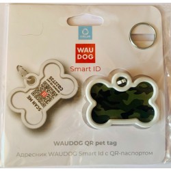 Médaille "Os" QR code pour chiens et chats - Waudog