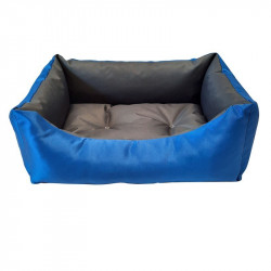 Distridog | Chien et chat | Panier imperméable rectangulaire anthracite/bleu