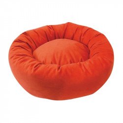 Distridog | Chien et chat | Panier rond velours orange