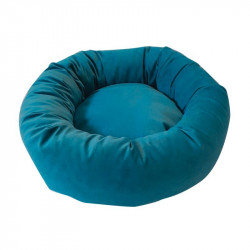 Distridog | Chien et chat | Panier rond velours bleu | 50 cm