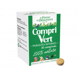 CompriVert Ferme de Beaumont 35 comprimés • Purge naturelle pour poules, canards et lapins • Soin naturel contre les parasites