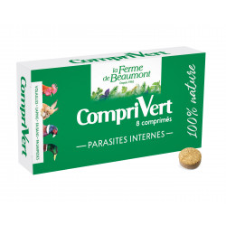 CompriVert Ferme de Beaumont 8 comprimés • Purge naturelle pour poules, canards et lapins • Soin naturel contre les parasites