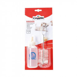 Camon | Biberon de 115 ml avec goupillon et tétine chiot ou chaton