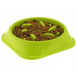 Gamelle chien labyrinthe anti-glouton verte • Bol alimentaire chiens