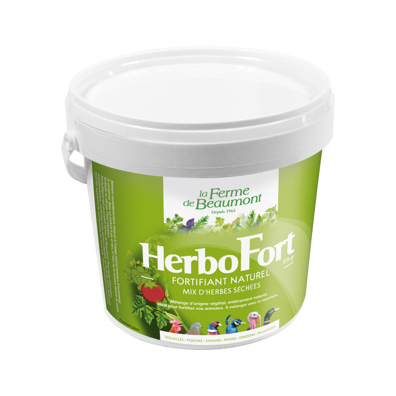HerboFort Ferme de Beaumont 375 gr • Mix herbes séchées • Fortifiant naturel volailles, poules