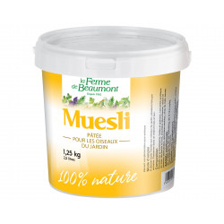 Pâtée fortifiante Muesli Ferme de Beaumont 1,25 kg / 2,5 litres • Céréales fruits crevettes