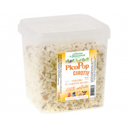 PicoPop carottes Ferme de Beaumont 350 gr • Pop corn avec carottes séchées • Aliment complémentaire friandise poules