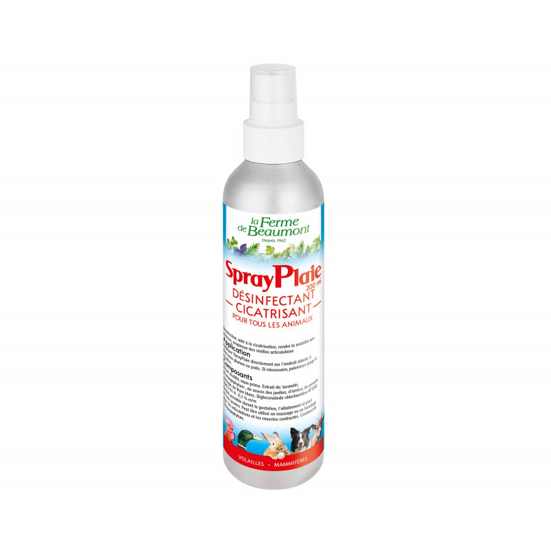 SprayPlaie 200ml Ferme de Beaumont • Spray désinfectant et cicatrisant pour poules et lapins • Soin naturel