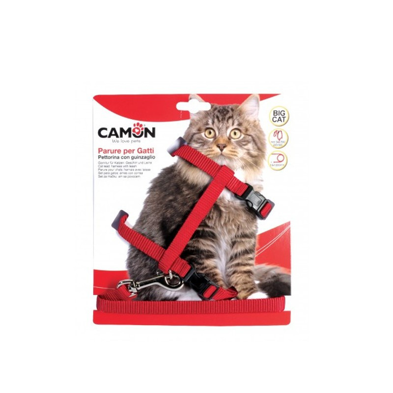 Camon  Harnais chaton réglable avec laisse nylon et grelot