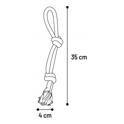 jouet corde à tirer 2 nœuds 35 cm gris foncé