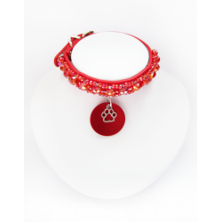 Collier Chiot - Collier Chien Simple Rouge Cristal || KFarah