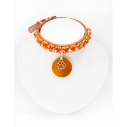 Collier Chiot - Collier Chien Simple Orange Cristal || KFarah