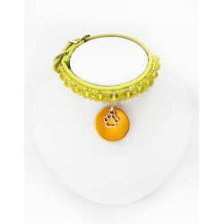 Collier Chiot - Collier Chien Simple Jaune Cristal || KFarah