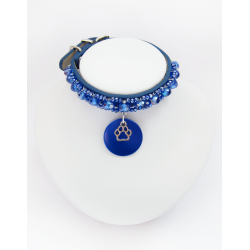 Collier Chiot - Collier Chien Simple Marine Cristal || KFarah