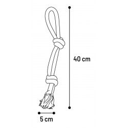 jouet corde à tirer 2 nœuds 40 cm gris foncé