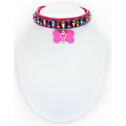 Collier Chien Goutte Fuchsia || KFarah