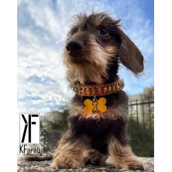 Collier Chien Goutte Camel || KFarah