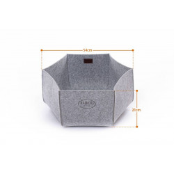 RAIKOU | Chat | Panier gris/gris clair hexagonal 54*21cm