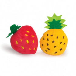 Camon | Jouet pour chat | Lot de 2 fruits en peluche