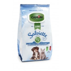 Camon | 100 lingettes nettoyantes chien et chat | Senteur Musc et Aloe