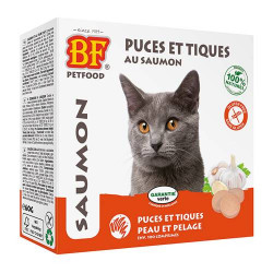 BIOFOOD Chat Comprimés d 'origine naturelle Anti Puces & Tiques - Saumon - 60g/100 comprimés