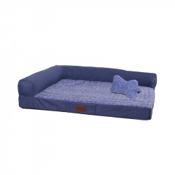 RAIKOU | Chien et Chat | Matelas bleu épais avec repose tête