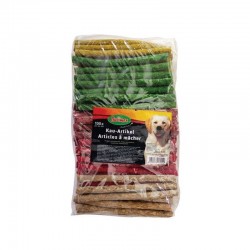 Bubimex | Sticks à mâcher colorés en peau de buffle | Friandises pour chien et chiot | Sachet de 100