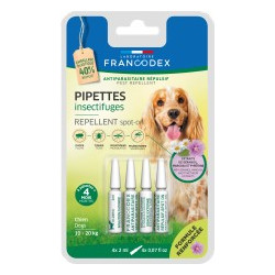 Pipettes insectifuges naturelles chien de 10 à 20kg