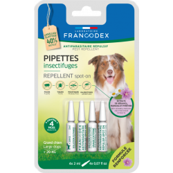 Pipettes insectifuges naturelles chien + 20kg