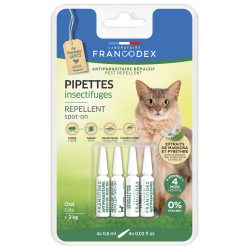 Francodex | Chat | Pipettes insectifuges naturelles chat