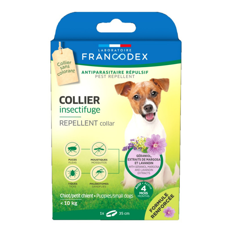Collier insectifuge naturel chiot ou petit chien Collier insectifuge naturel chiot ou petit chien