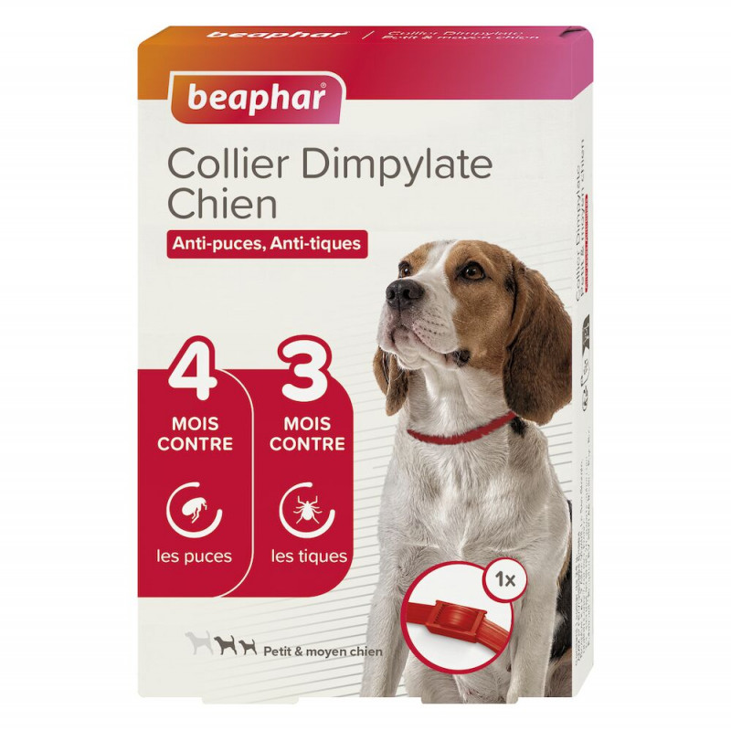 Collier Dimpylate anti-puces et tiques, petit chien et moyen chien