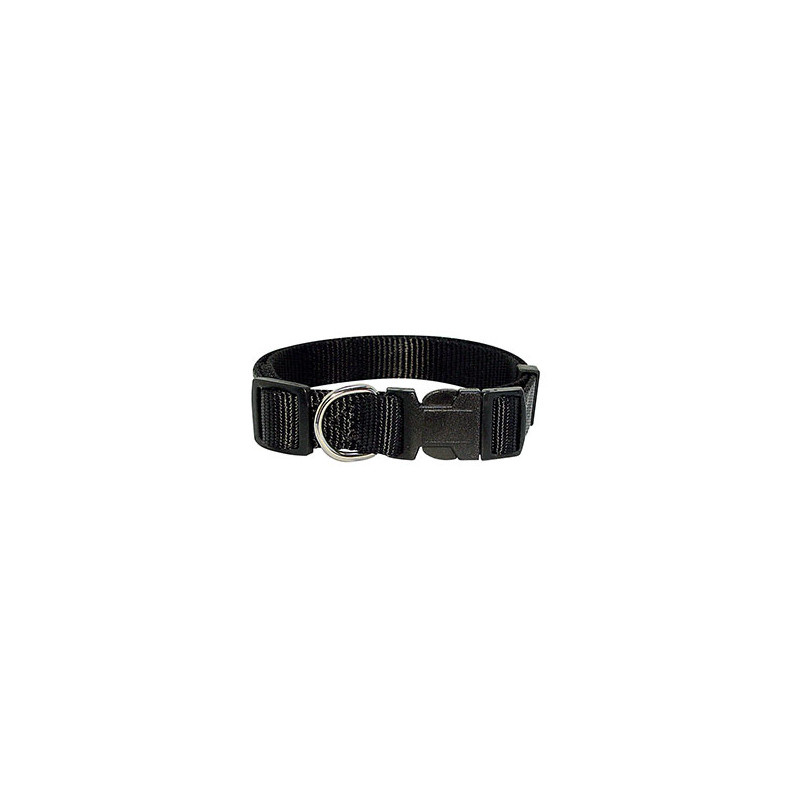 Collier Classique Attache Rapide Noir pour chien - Dim. 30/50 cm