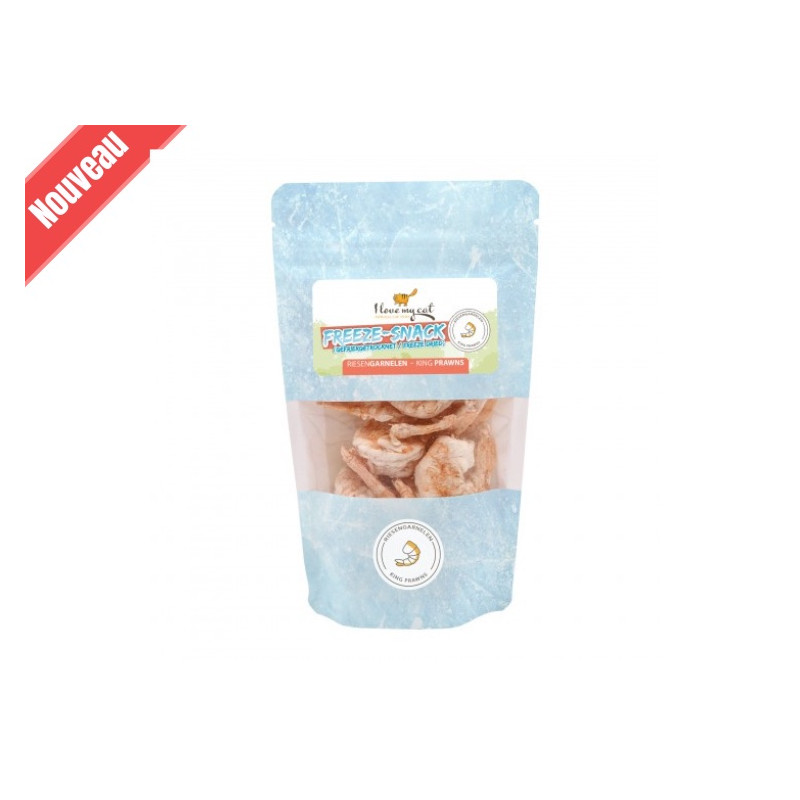 I LOVE MY CAT| Friandises pour chat Freeze-Snack 100% Gambas